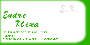 endre klima business card